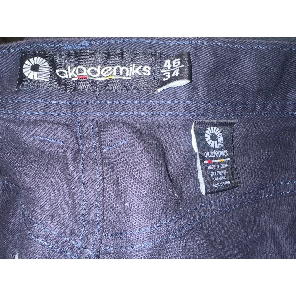 Y2K Akademiks Artfully Crafted Collection Navy Blue Jeans Mens 46 x 34 Denim VTG